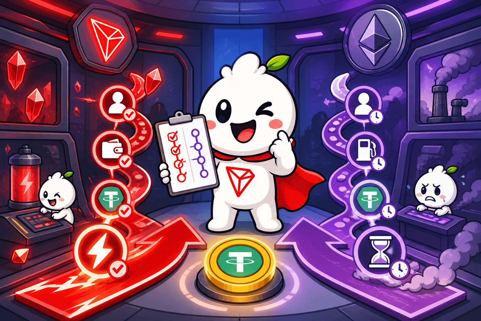 TRON nebo Ethereum pro Stablecoinové operace? Porovnejte pracovní postup — Srovnání | Rent Energy Tron